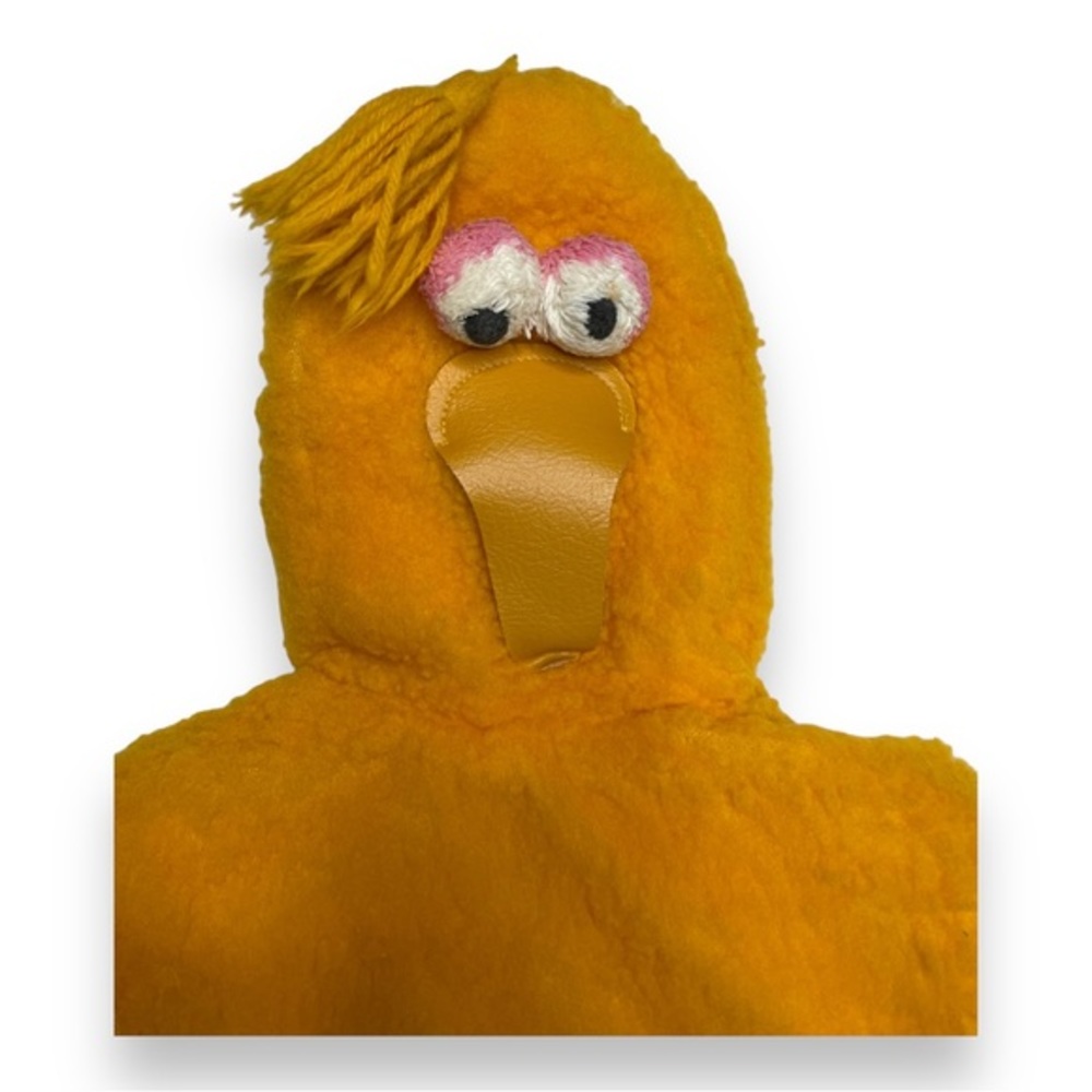 Rare Vintage Sesame‎ Street Muppet Big Bird Zip Hooded Fuzzy Jacket Yellow - Picture 5 of 13